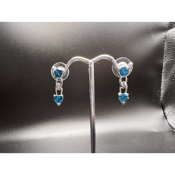 Teal Dangle Earrings - Picture 1 of 5